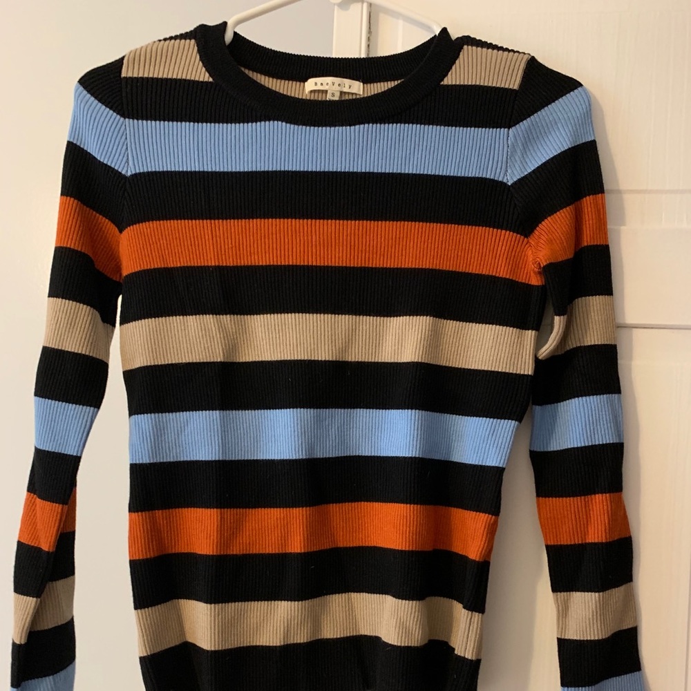 Striped ribbed sweater